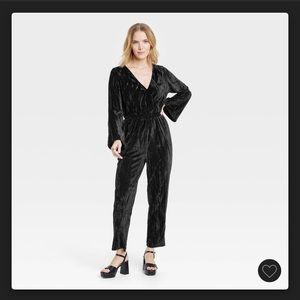Witchy sleeve velour jumpsuit